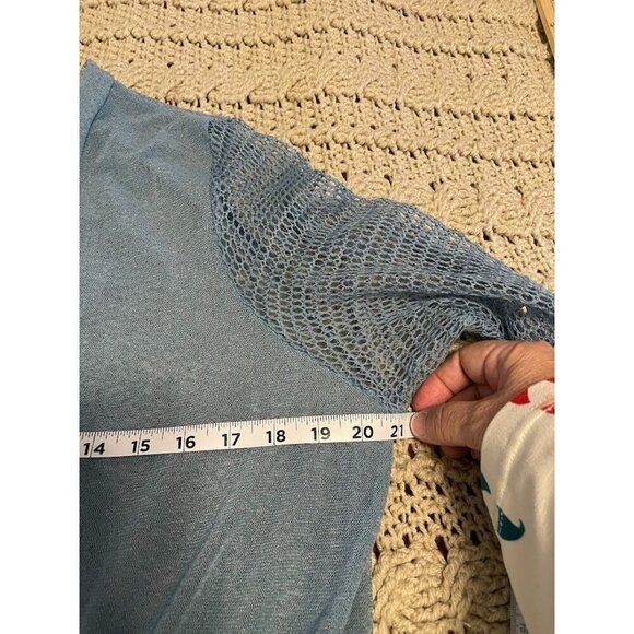 Forgotten Grace Lace Cardigan OPEN WOMEN'S 2X Blue - Picture 11 of 12